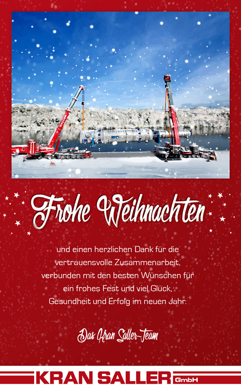 Dezember 2020 - Kran Saller wünscht Frohe Weihnachten!